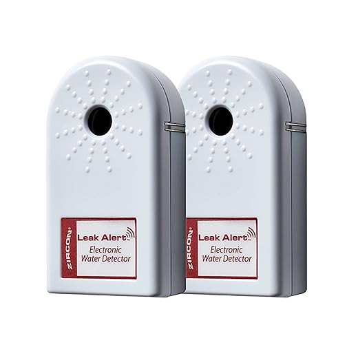 Zircon Leak Alert Water Leak Detector & Flood Sensor Alarm/Water Leak Sensor with Dual Leak Alarms 90Db Audio/Battery Powered (2 Pack) Batteries Not Included (72311) White