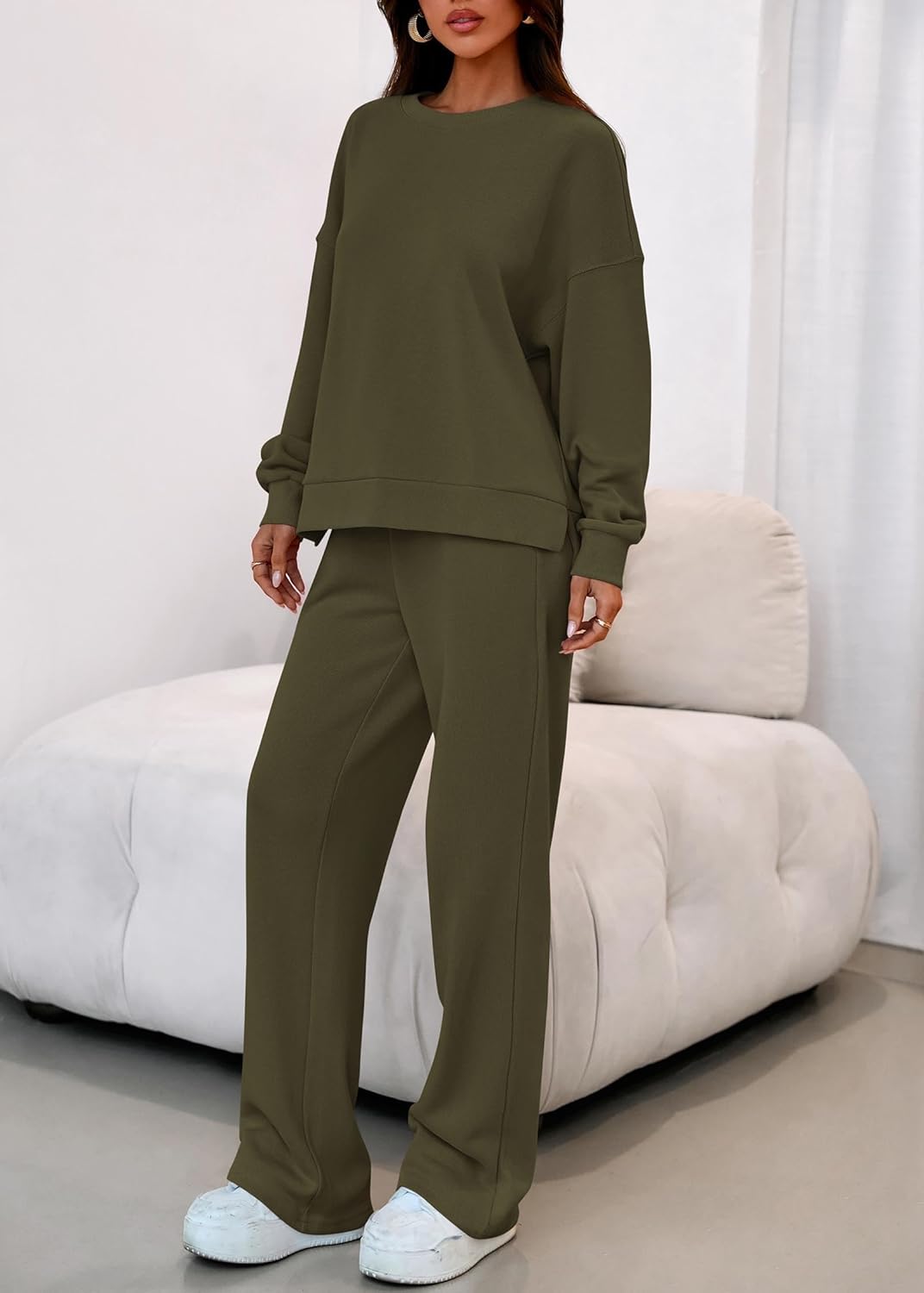 KIRUNDO Spring Fall Sweatsuits Women 2 Piece Outfit Lounge Sets 2026 Matching Airport Travel Sweatshirt Sweatpants Tracksuit - Image 6