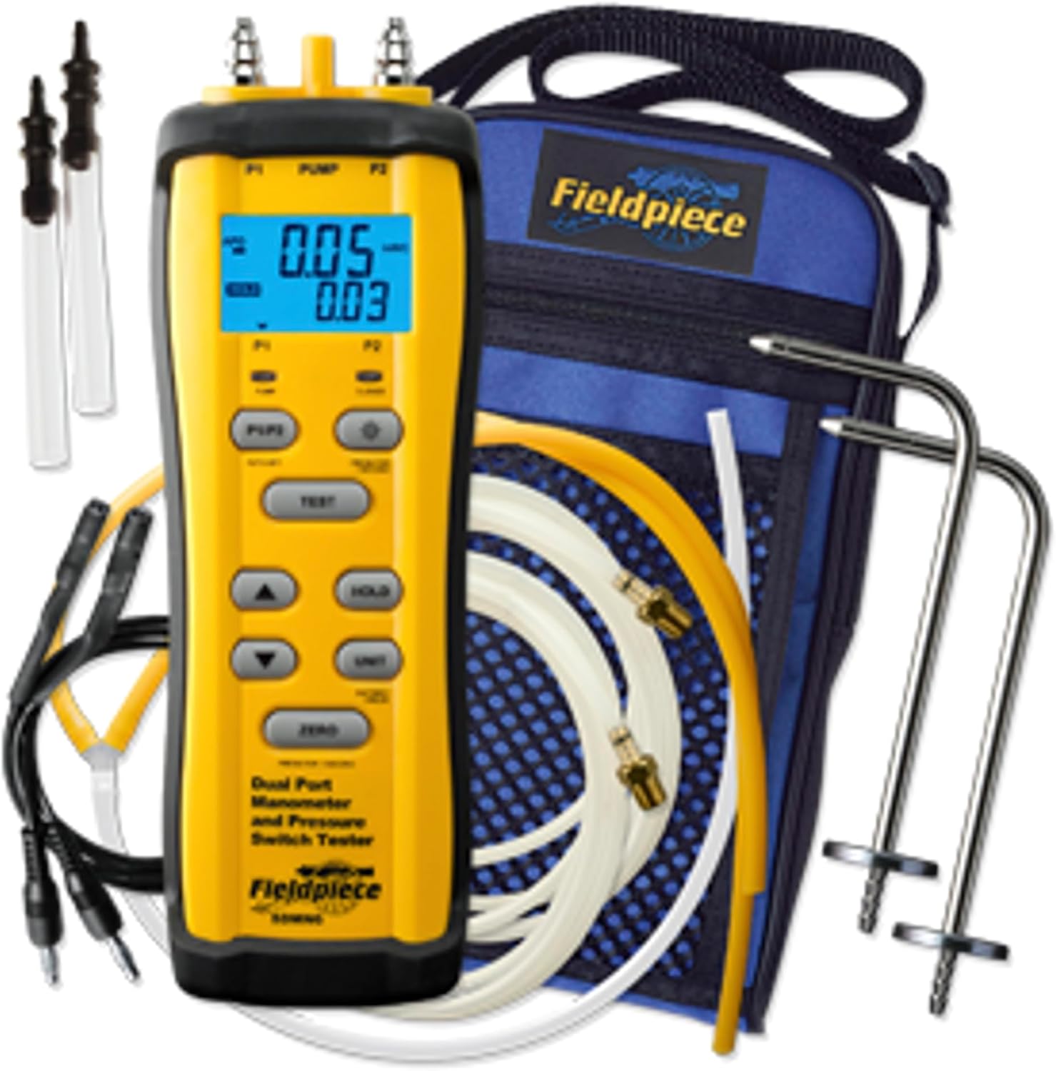 Fieldpiece SDMN6 Dual Port Manometer Pressure Switch Tester - Accurate Gas, Static & Differential Pressure for HVACR Pros