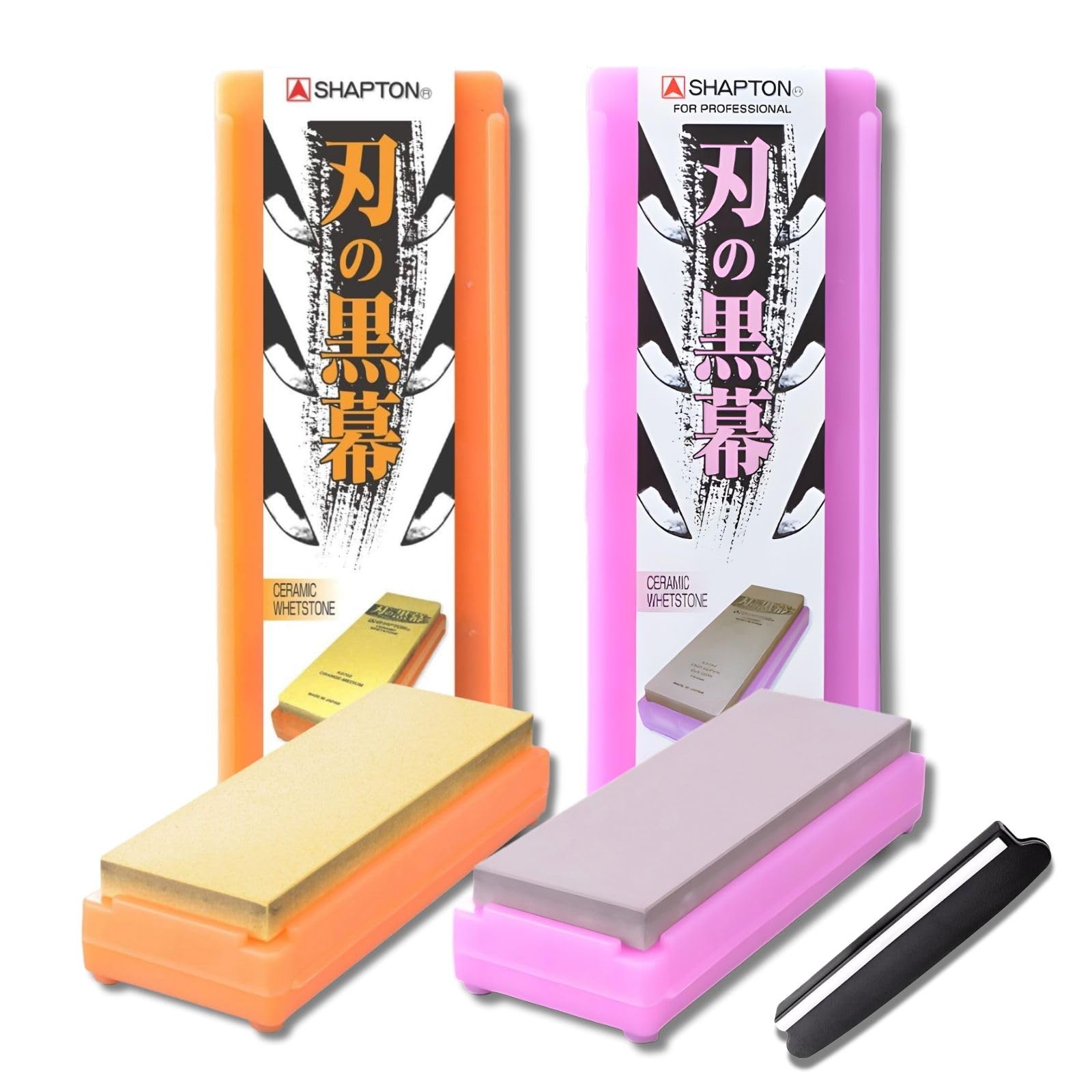 Shapton Kuromaku Whetstone Sharpening Stone Set Japanese 1000 5000 Grit Knife Sharpening Stones with Knife Sharpening Angle Guide