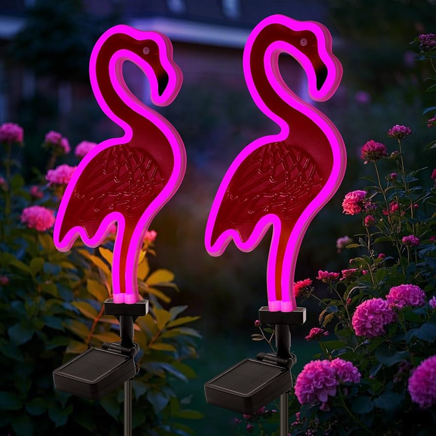 Amazon.com: Solar Flamingo Pink Neon Light - 2Pack 42 inch