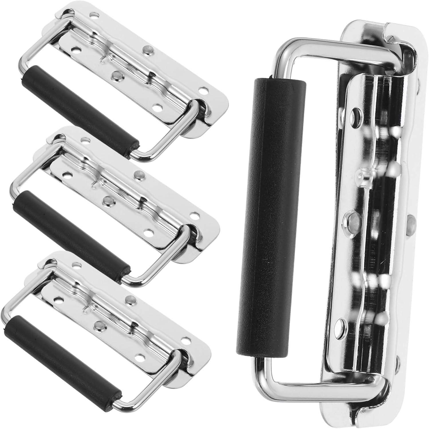 4pcs Sturdy Handles for Cabinets Brushed Edge Pulls Surface Mounted Case Handles