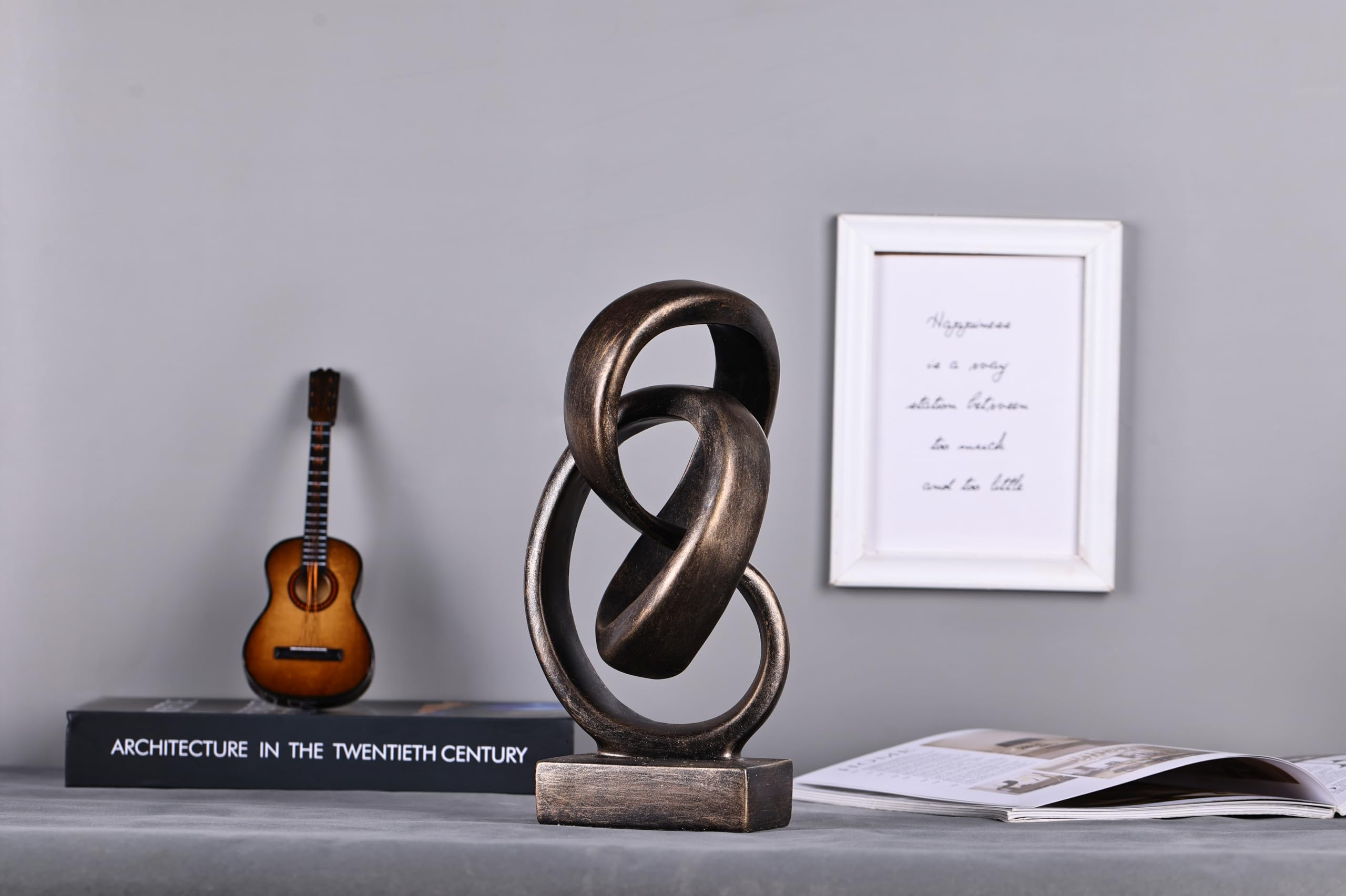 Scultura astratta moderna con nodo, decorazione artistica in resina ispirata a Möbius, elegante per casa e ufficio, ideale per mensole, scrivanie e caminetti