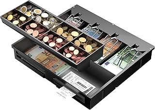 Einsatz Kassenschublade - 4 Geldscheinfächern / 8 Münzfächern (Euro) - 36x32x6 cm