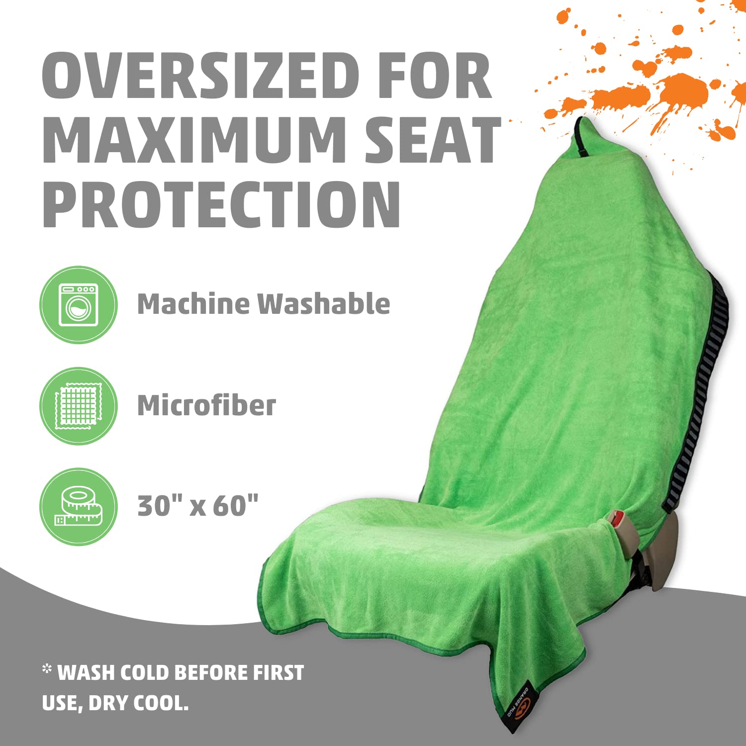 Orange Mud 3in1 Transition Wrap 2.0, Sporthandtuch + Autositz-Cover + Umzieh-Hilfe, Farbe schwarz, Black (Lime Green) | Auto-Sitzbezug, Wickelkilt, Mehrzweck-Handtuch, schnelltrocknendes Wickeltuch für Sportler und Outdoor-Aktivitäten