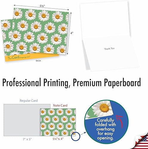 Miniatura 6 de The Best Card Company - 10 coloridas tarjetas de agradecimiento con sobres de 4 x 5.12 pulgadas con sobre - Tarjetas de agradecimiento con flores,