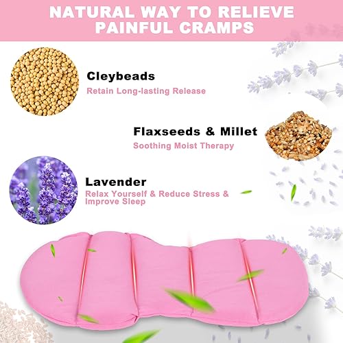 Miniatura 10 de Almohadilla térmica para microondas para períodos y calambres, linda almohadilla térmica de 16 x 12.6 pulgadas para microondas para aliviar los