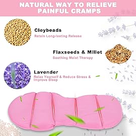 Microwave Heating Pads for Cramps, Cute Microwavable Period Heating Pad Cramps Pain Relief for Women & Girls, Stuffed Animals Moist Heat Pad for Menstrual-Washable Heat Pack (Pink Axolotl)