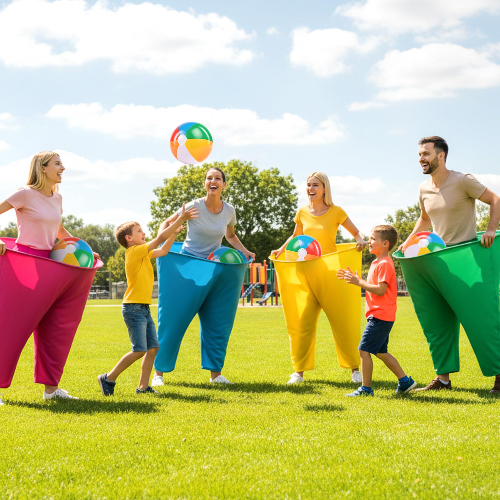 Juego de 26 piezas de pantalones de abuela para patio, juegos de grupo al aire libre con bolas rebotantes, bombas para niños y adultos, patio familiar, Pascua, carnaval, fiesta, camping