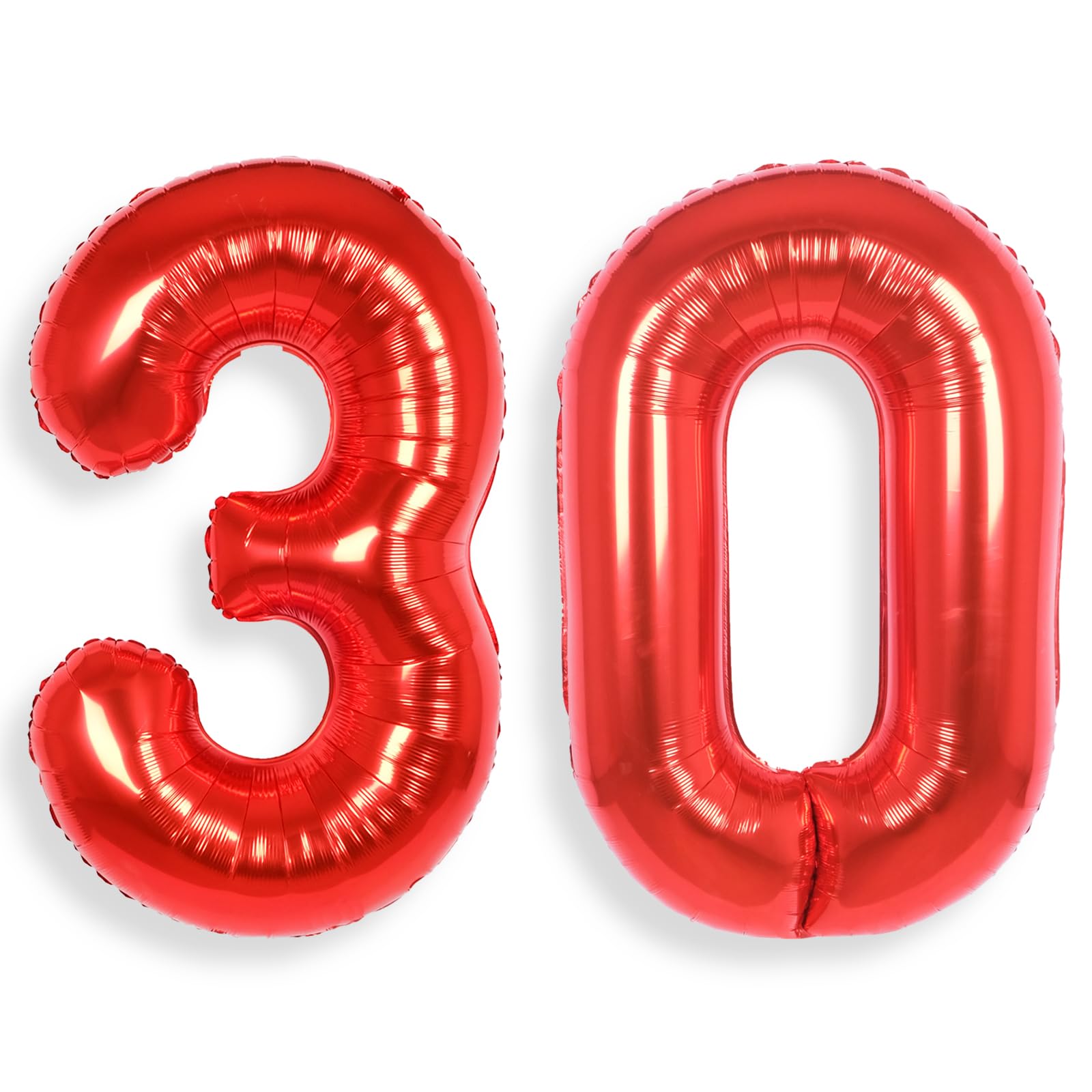 Red Large Number 30 Balloons: 40 Inch Big Foil Number Balloons Giant Helium Balloon Age 0-9 Mylar Balloon for Birthday Party Baby Shower Anniversary Decorations โ image 1