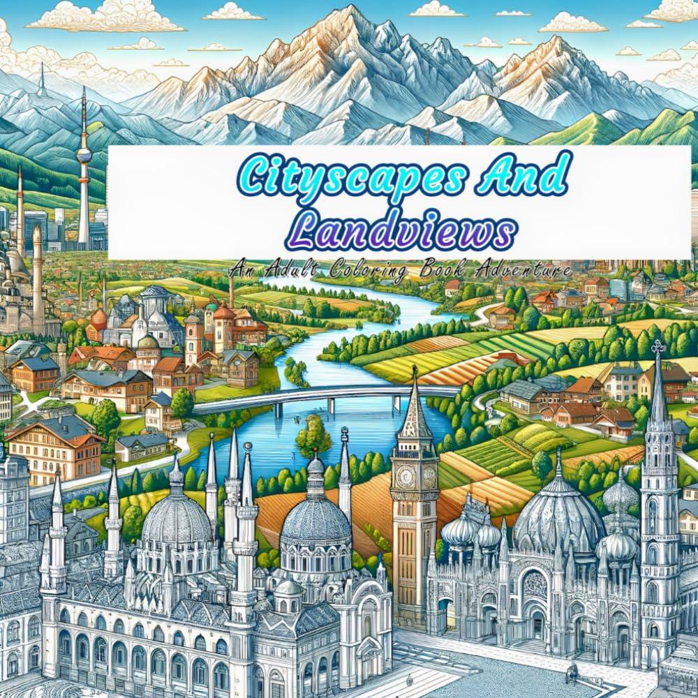 Cityscapes and Landviews: An Adult Coloring Book Adventure