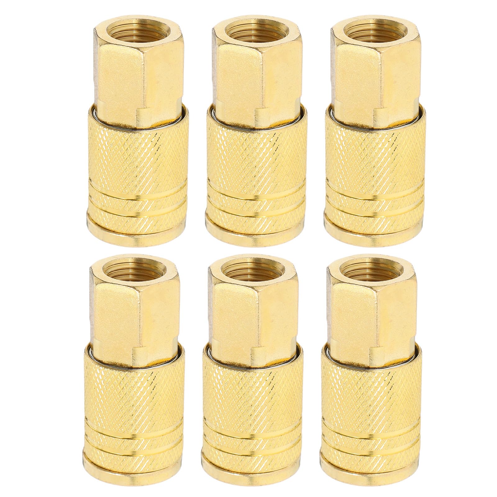 Conectores rápidos de aire sin pérdidas kit de 6 acopladores neumáticos 1/4 NPT latón