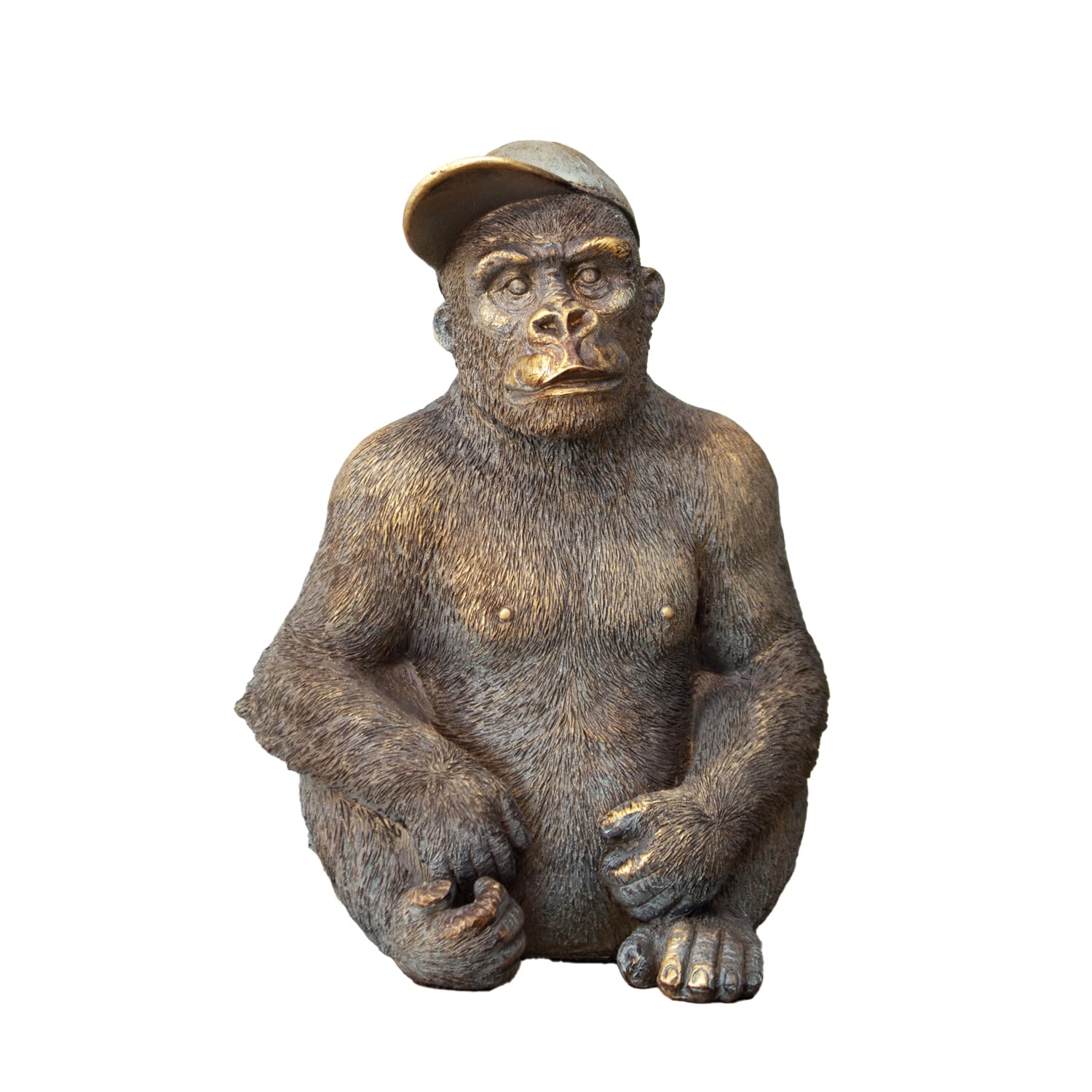 Darthome Sitting Gorilla With Cap Ornament 28cm Resin Home Garden Animal Decor Statue