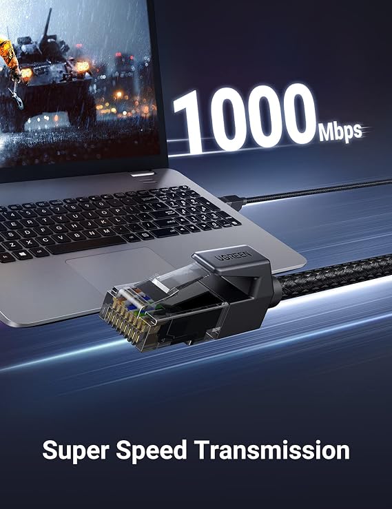 UGREEN Ethernet Cable 3M, High-Speed Gigabit Cat 6 Network Cable Braided