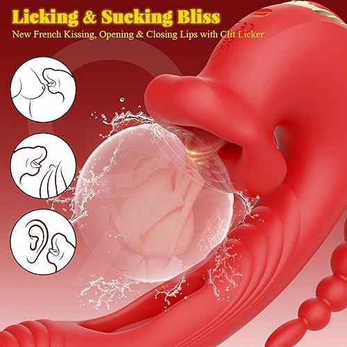 Miniatura 4 de Vibrador para adultos, juguetes sexuales para mujeres, juguete sexual de rosa, consolador de empuje, juguete de lengua para mujeres, 9 modos de