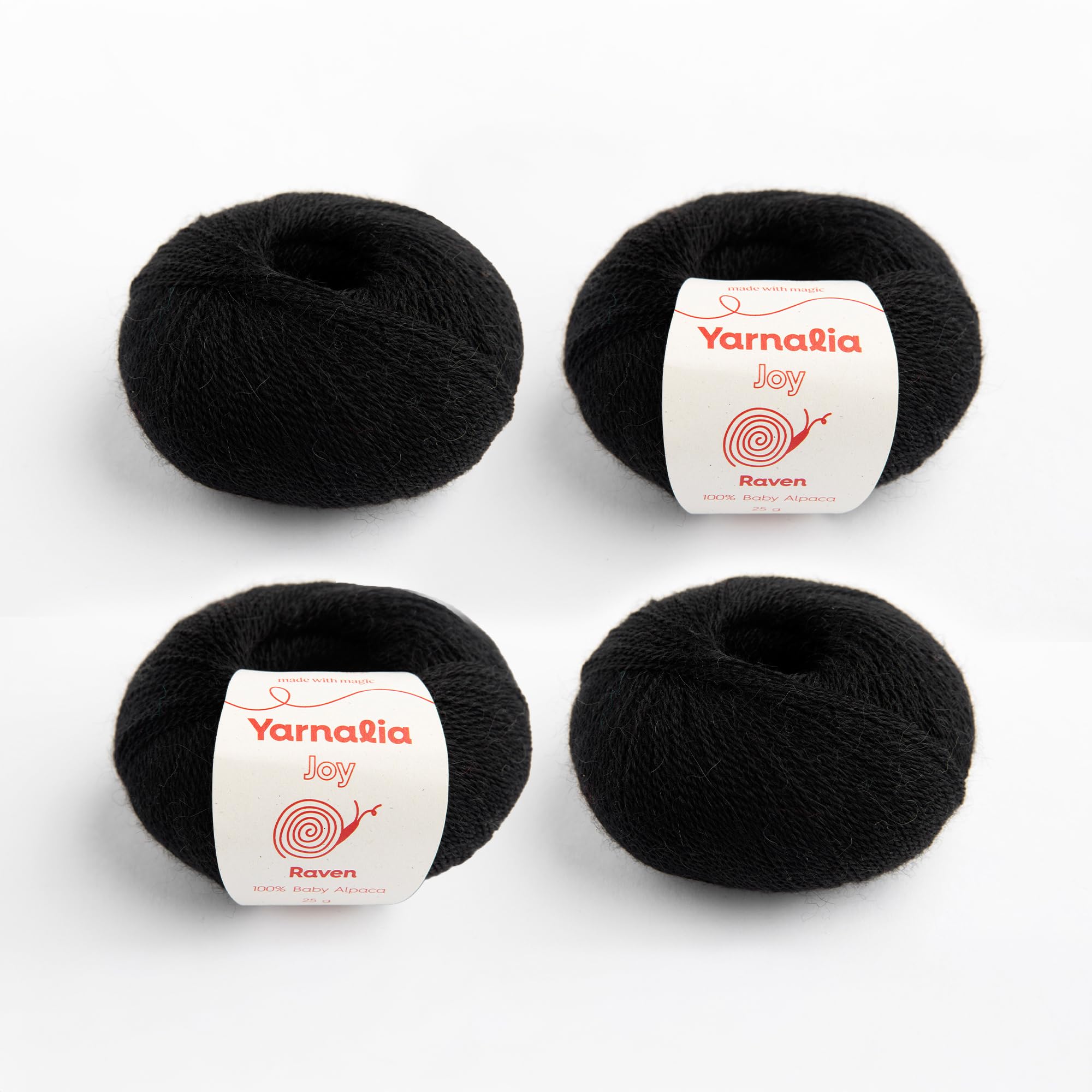 Joy Lace Weight Alpaca Yarn 4-Pack, 100% Baby Alpaca, Ultra-Soft Alpaca Yarn for Knitting and Crocheting, Premium Yarn Spun in Peru Available in 22