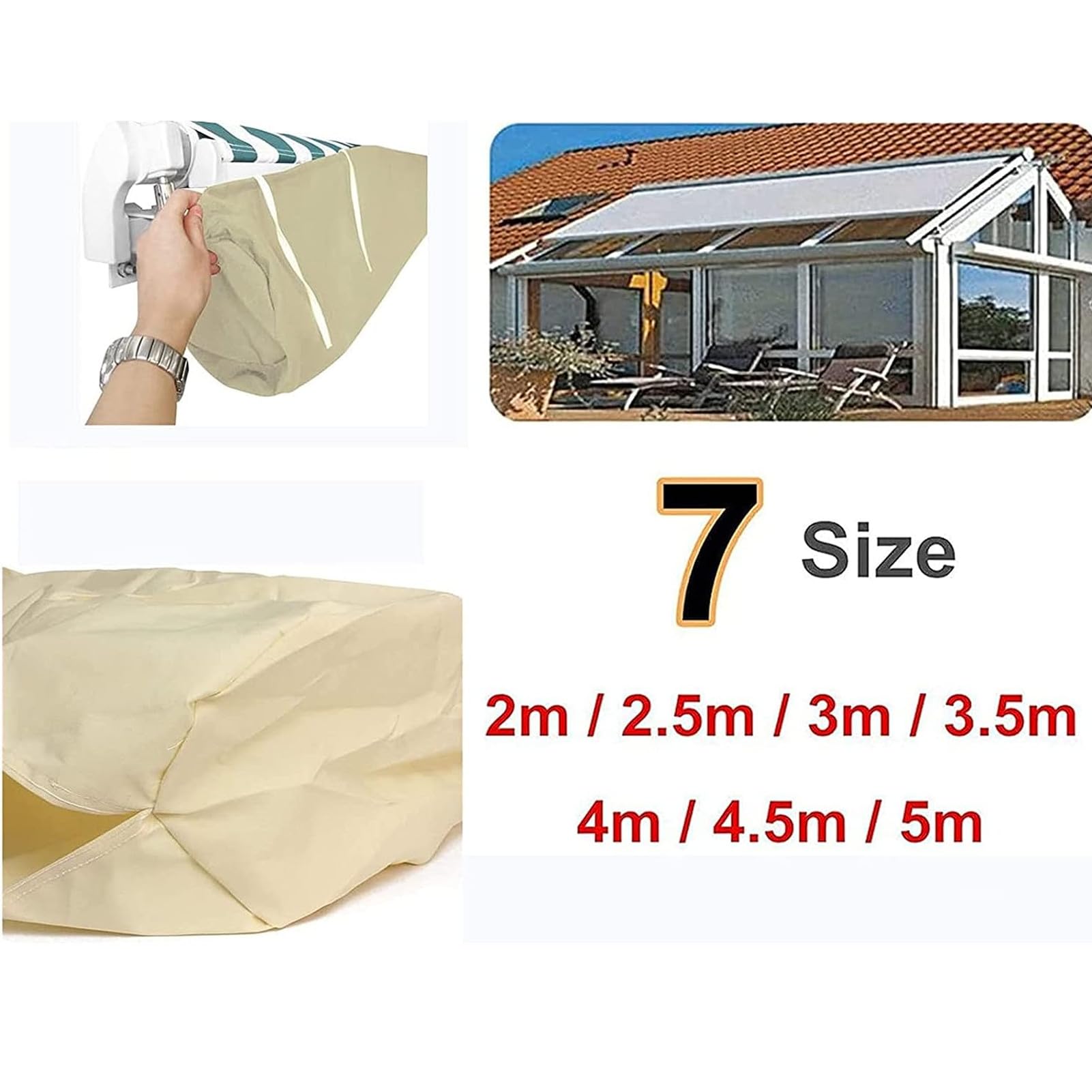 Custodia Tenda Da Sole 4.5m - Copertura Impermeabile Antipolvere Per Esterno, Giardino E Patio - Foto 6