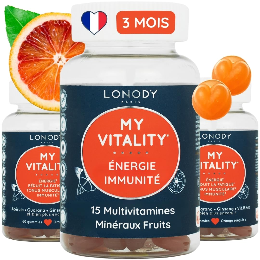 3 mois Gummies Multivitamines Minéraux Compléments Vitalité Immunité Energie Adultes France