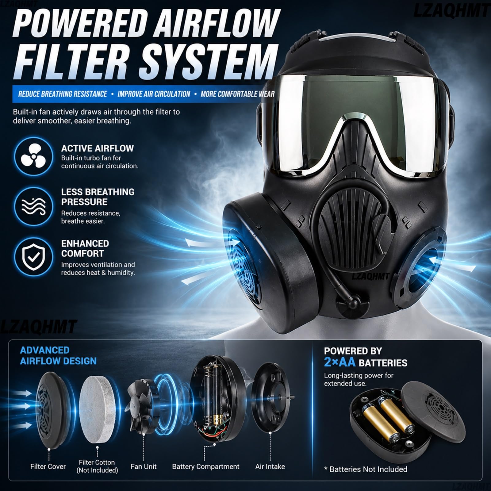 Masque À Gaz Factice Intégral en Forme De Crâne pour Airsoft – Lunettes De Protection pour Costume d'halloween Et Cosplay Aucune Protection Réelle Contre Les Gaz