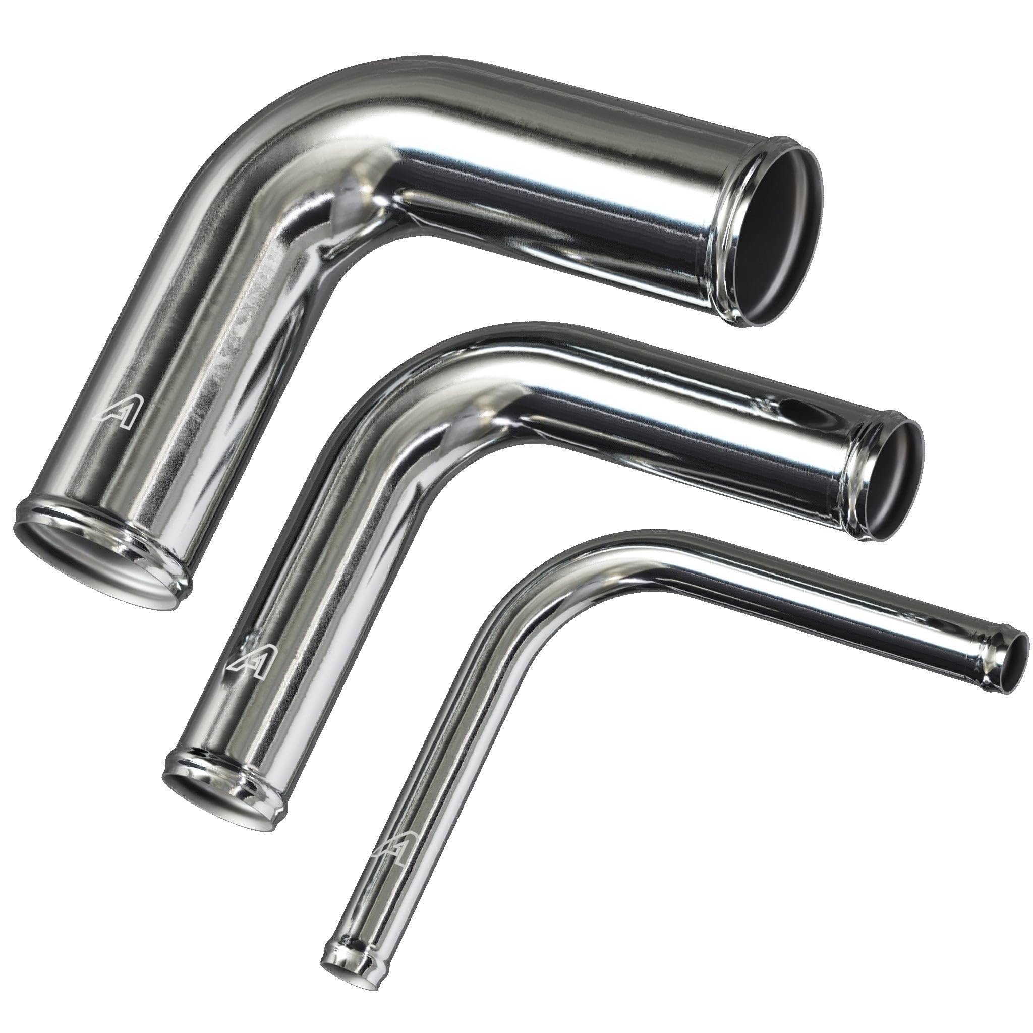 AP Automotive Tubo intercooler in alluminio con diametro esterno di 51 mm (2 pollici) Tubo intercooler universale a gomito da 90 gradi, lunghezze delle gambe di 150 mm (6") x 150 mm (6")