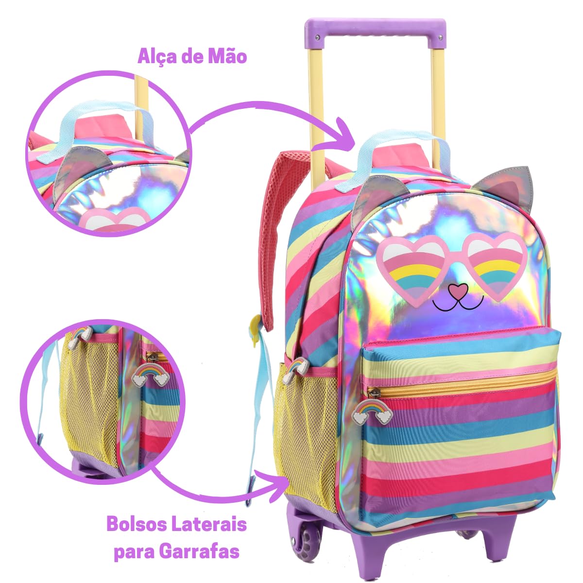 Kit Mochila Escolar Com Rodinhas Gatinho Menina Feminina Brilhante em promoção! Veja a oferta e mais achadinhos de Mochilas escolares 3 Hoje é o melhor dia para comprar Kit Mochila Escolar Com Rodinhas Gatinho Menina Feminina Brilhante com aquele preço maroto! Promoção! Aproveite a oferta! 3