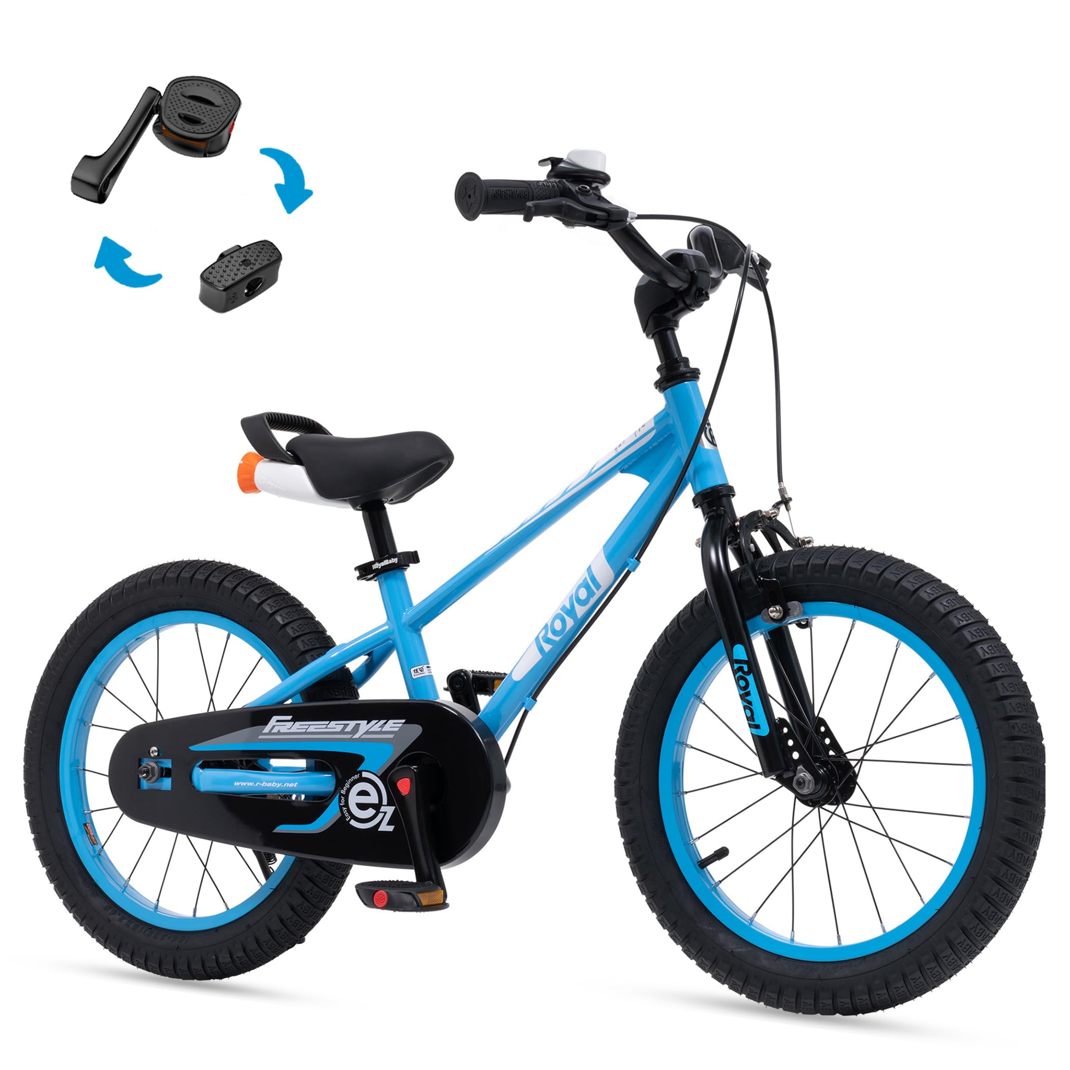 RoyalBaby Kids Bike EZ Balance to Pedal Dual Handbrake Toddlers Boys Girls Bicycle 12-20 Inch for Age 3-10 Years