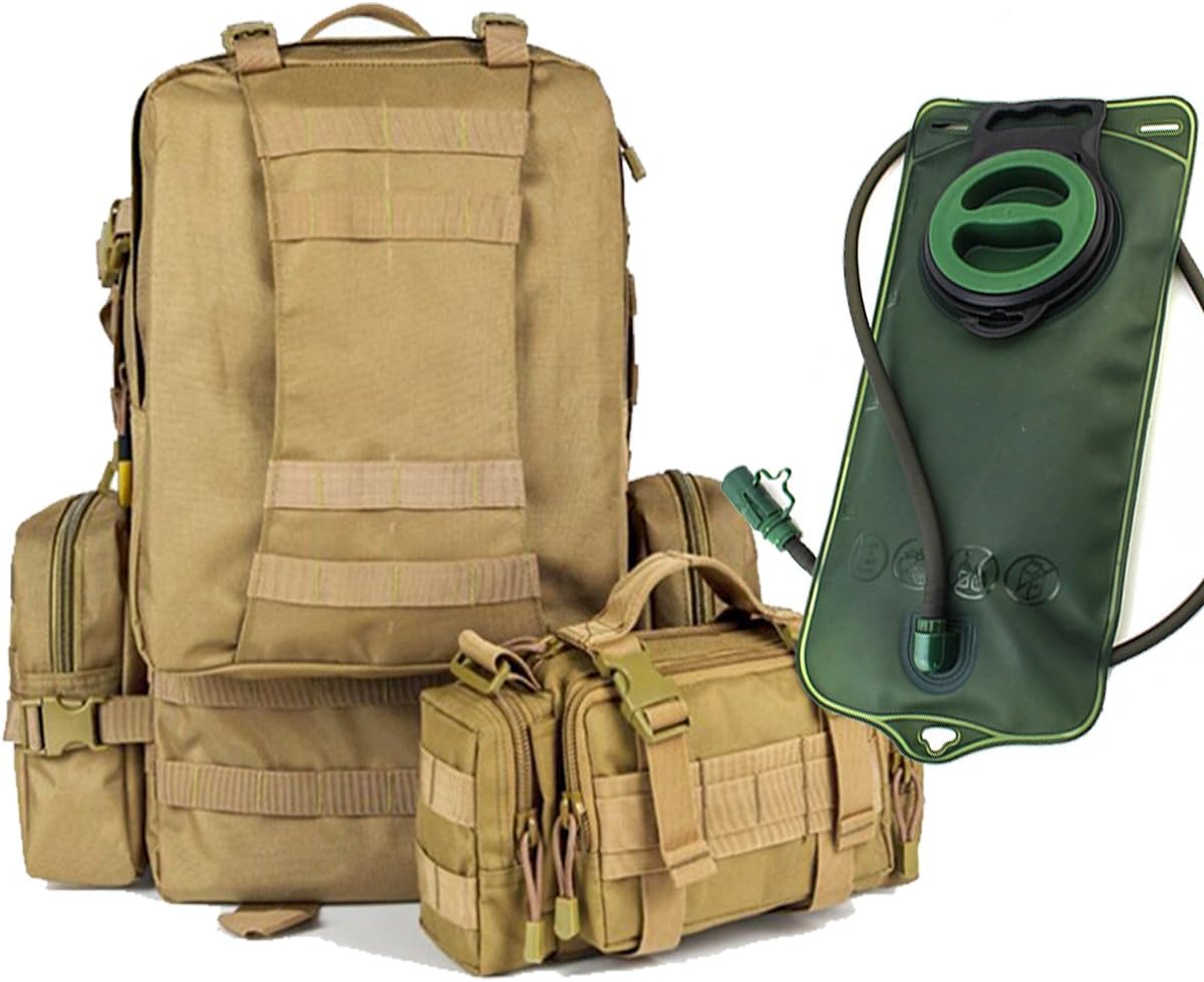 Melife 50L Large Tactical Backpack 2L Hydration Water