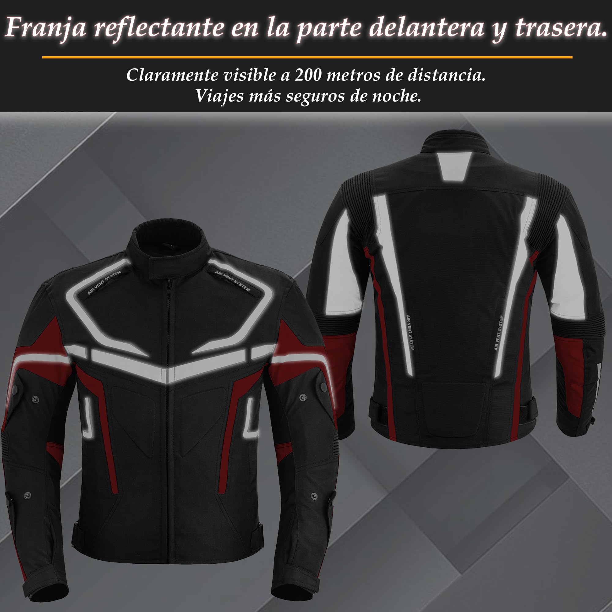 Chaqueta de Moto para Hombre, Impermeable, Blindada, para Moto, Invierno, Verano, Textil, Cordura, Chaqueta de Carreras, Aprobada CE (EN 17092-4)