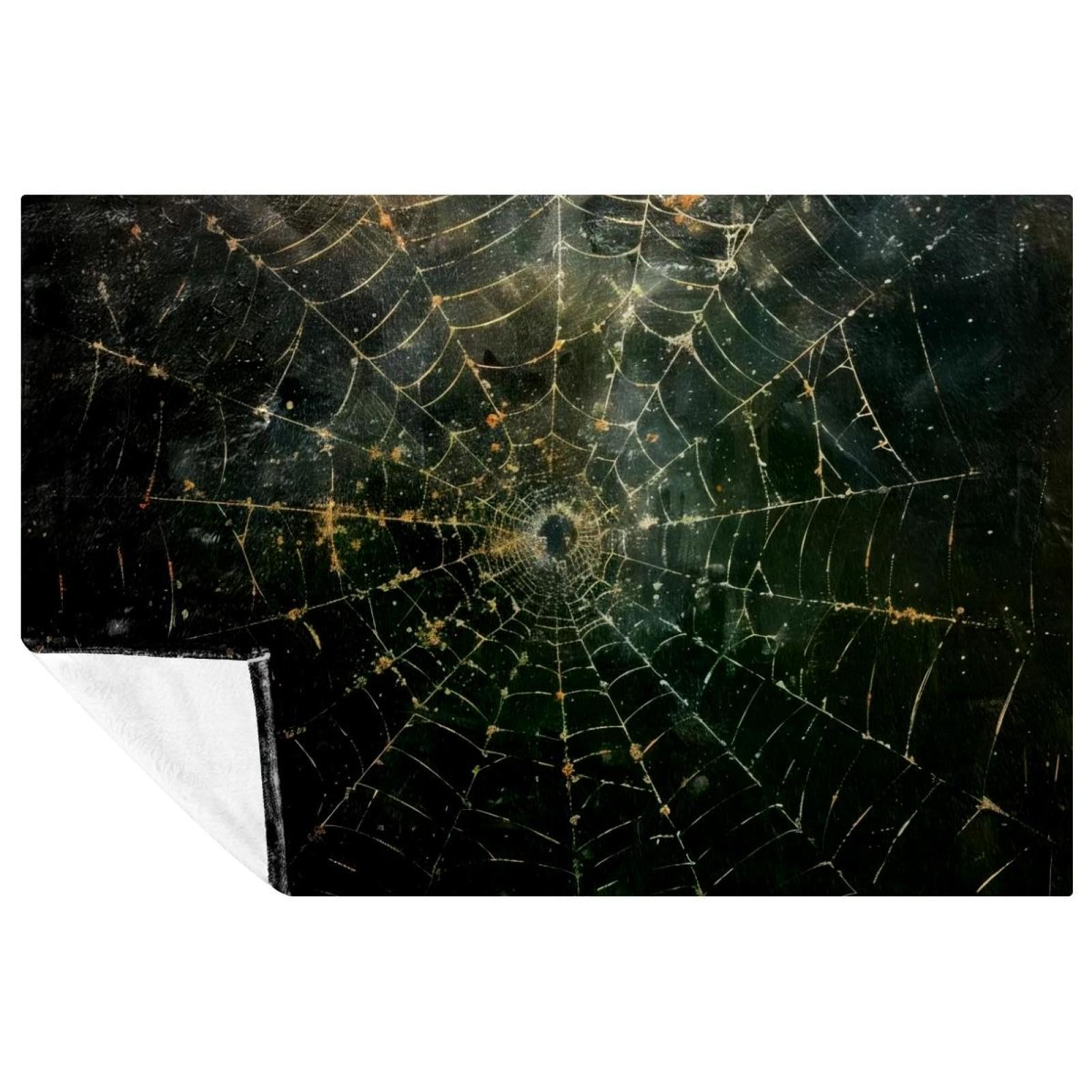 Couverture grunge toile d'araignée 150x100 cm plaid de lit doux