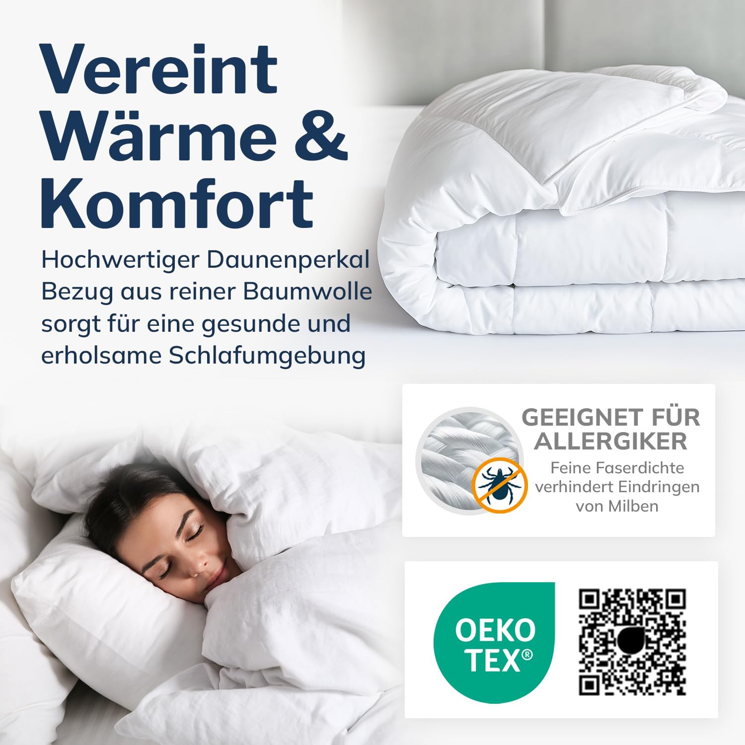 CALMONT - Daunendecke 200x200 als Praktische Ganzjahresdecke I Oeko-Tex | CALMONT - Daunendecke 135x200 als Praktische Ganzjahresdecke I Oeko-Tex