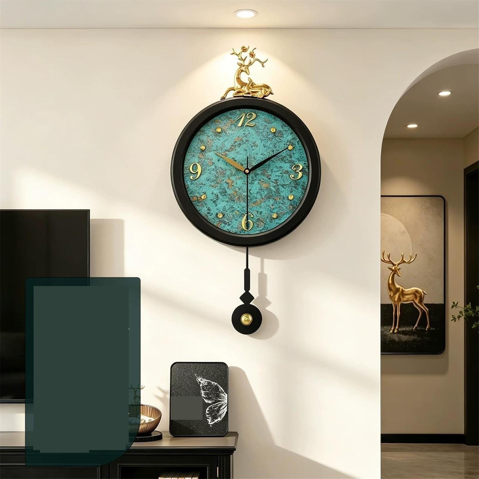 Horloge Murale silencieuse en Forme de cerf for Salon Chambre