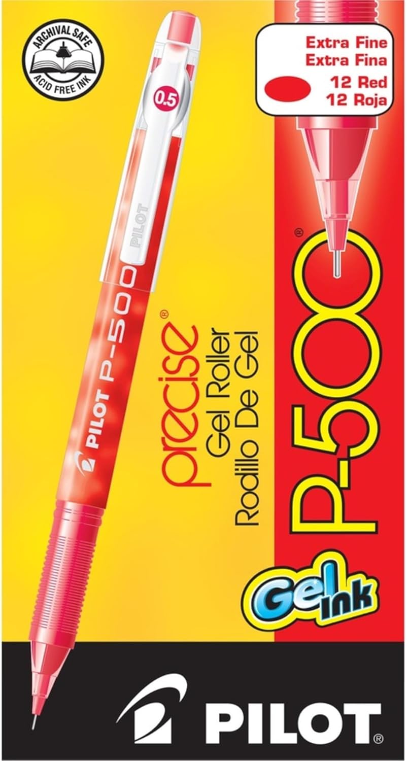 P 500 Gel Ink Roller Ball Pen, Extra Fine Point, Red Ink (PIL38602) Category: Gel-Ink Pens