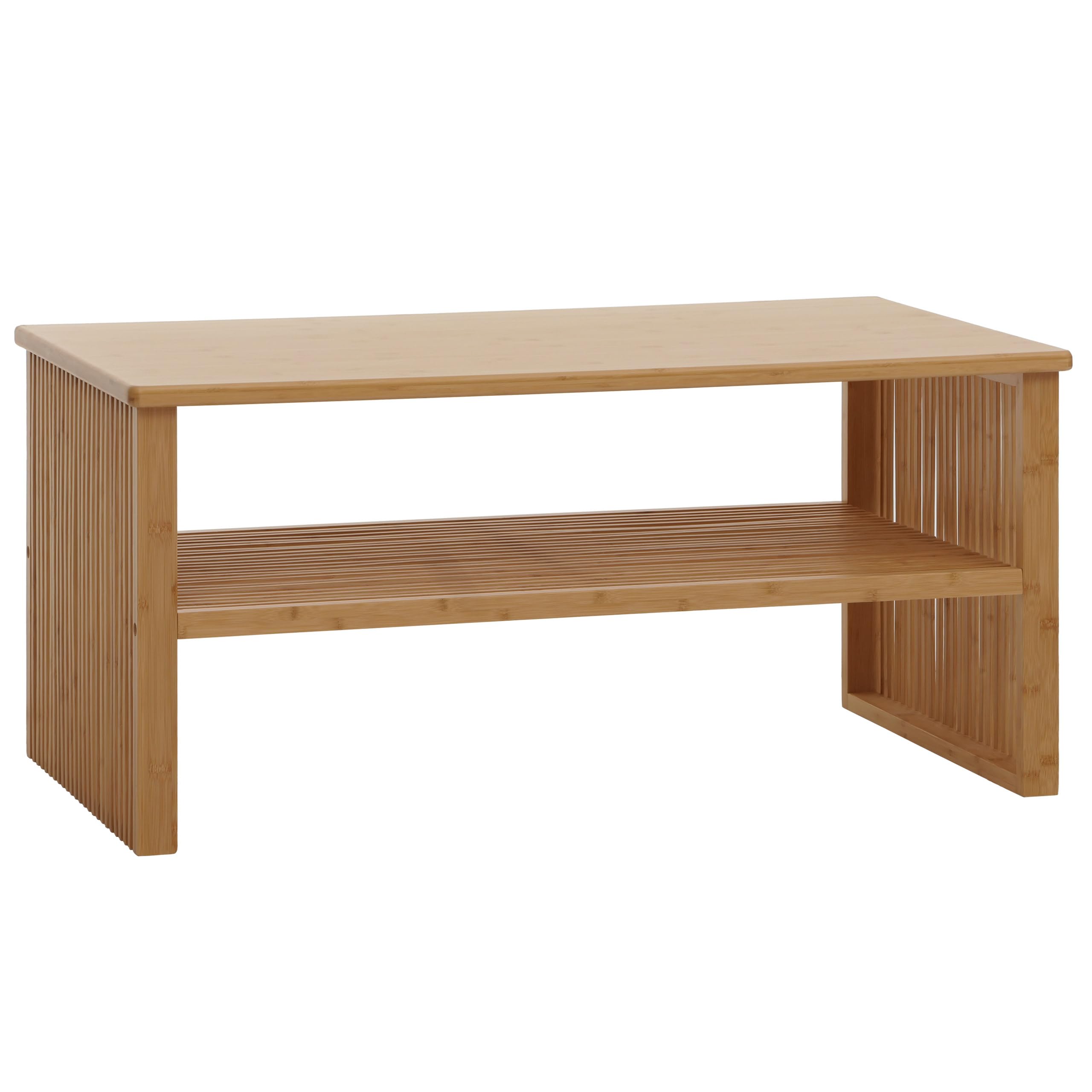 Mendler Bambus Couchtisch HWC-N80 Ablagefach 46x97x55cm | Wohnzimmertisch, Tisch, Sofatisch, Beistelltisch, FSC®-Zertifiziert