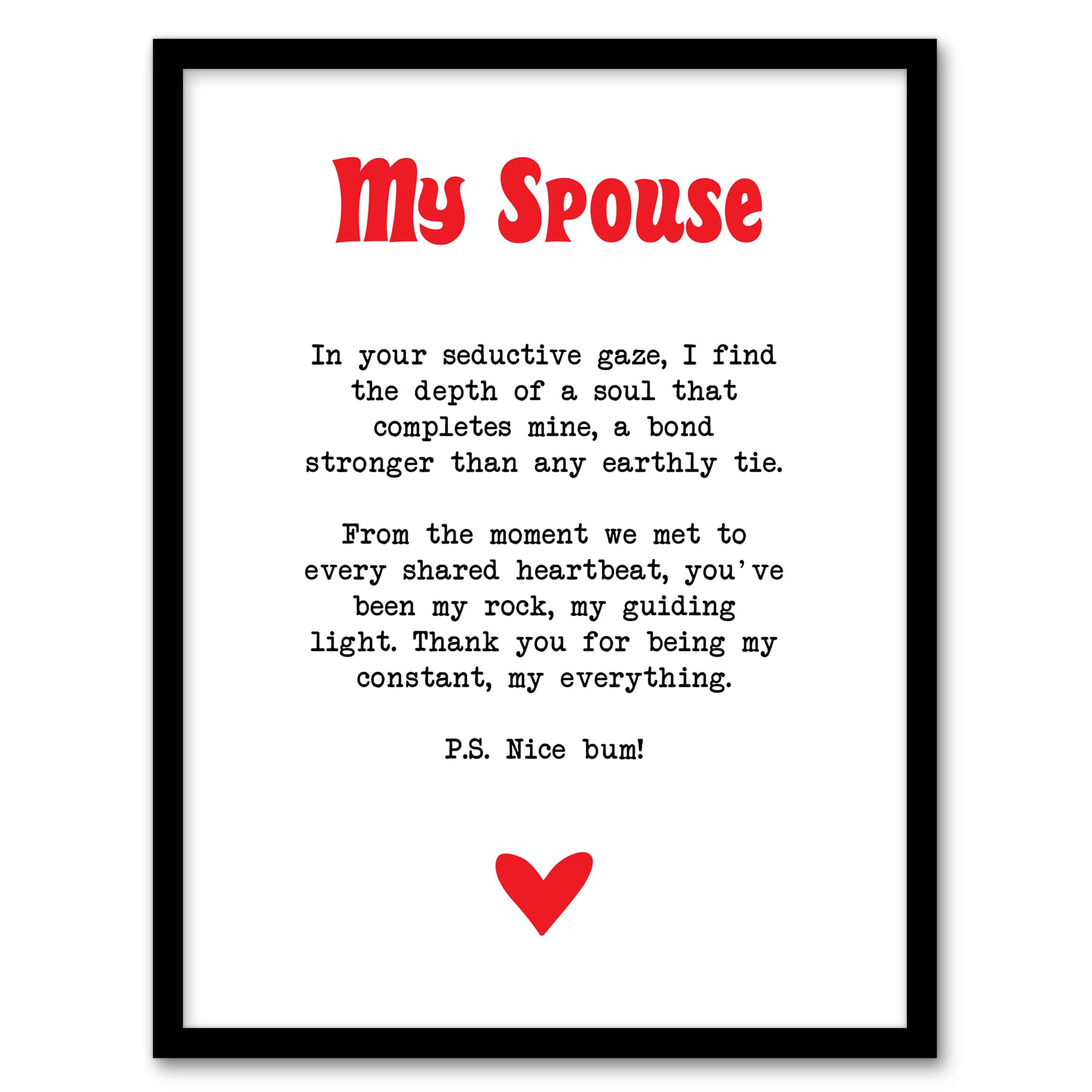 Artery8 Love Poem My Everything Spouse Romantic Poetry Wall Art PrintA4 Size from B&Q