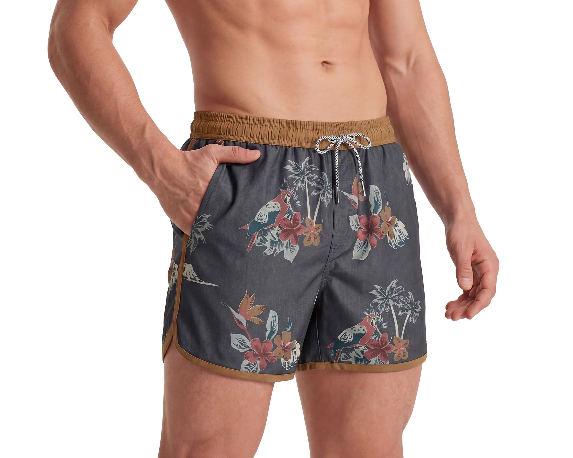 MaaMgic Bañador Hombre de Natación Secado Rápido Interior de Malla Pantalones Cortos d'Aire Vintage 80s 90s — view 34