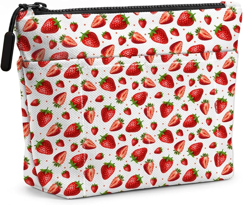 Necessaire para maquiagem jealance Strawberry 1477 com bolsos externos