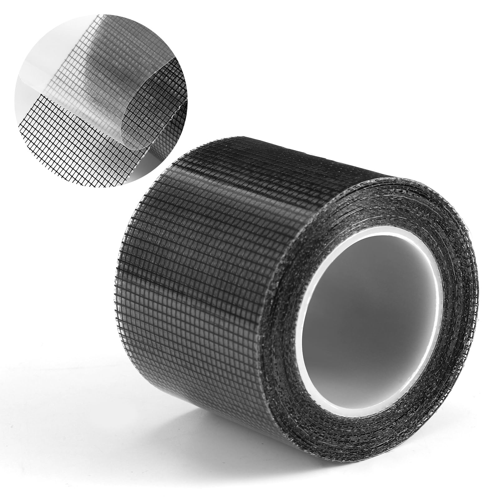 ADLABLD 50mm x 5 m Black Window Screen Repair Tape, Strong Adhesive Fiberglass Mesh Patch Tape for Window & Door Screen Tears, Weather Resistant Screens Repair Tapes