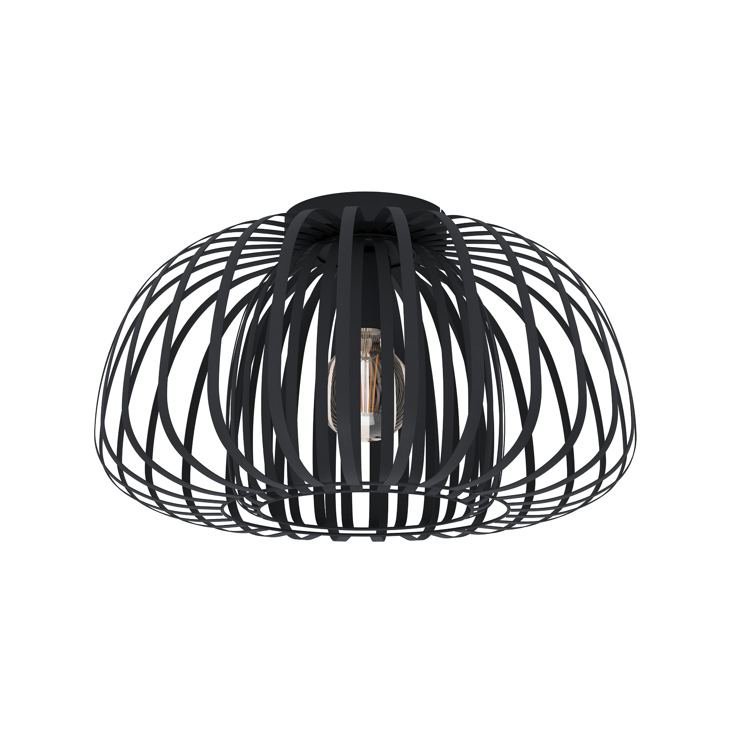 EGLO Deckenlampe Encinitos, Deckenleuchte Wohnzimmer, Wohnzimmerlampe aus Metall in Schwarz, Lampe Decke Schlafzimmer, Flurlampe mit E27 Fassung, Ø 45 cm