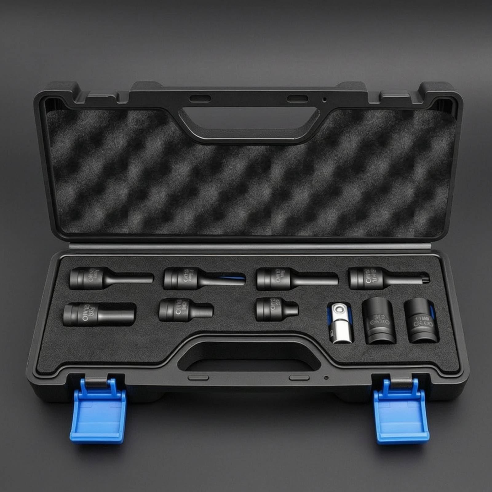 10 Pezzi Set di Chiavi a Bussola con Valigetta Rigida Organizzato Set di Chiavi a Bussola Completo Kit Utensili con Valigetta Rigida per Elettrauto