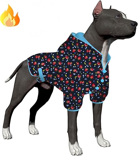 LovinPet Sudadera con capucha para perros de razas grandes, ropa de invierno para perros, ajuste premium, tela respetuosa con la piel, estampado de