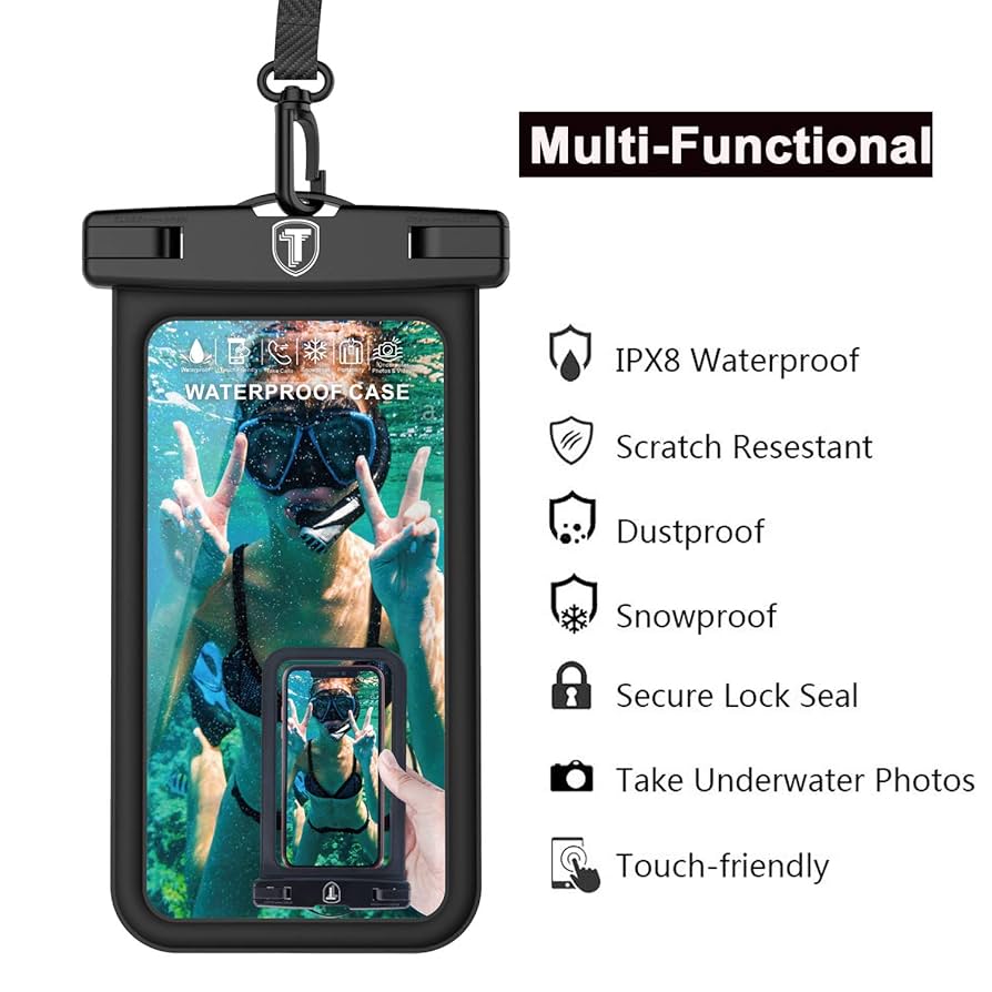 JOTO Waterdicht Telefoonhoesje IPX8 - 2-Pack Met Polsband Voor IPhone, Samsung Tot 7 Inch