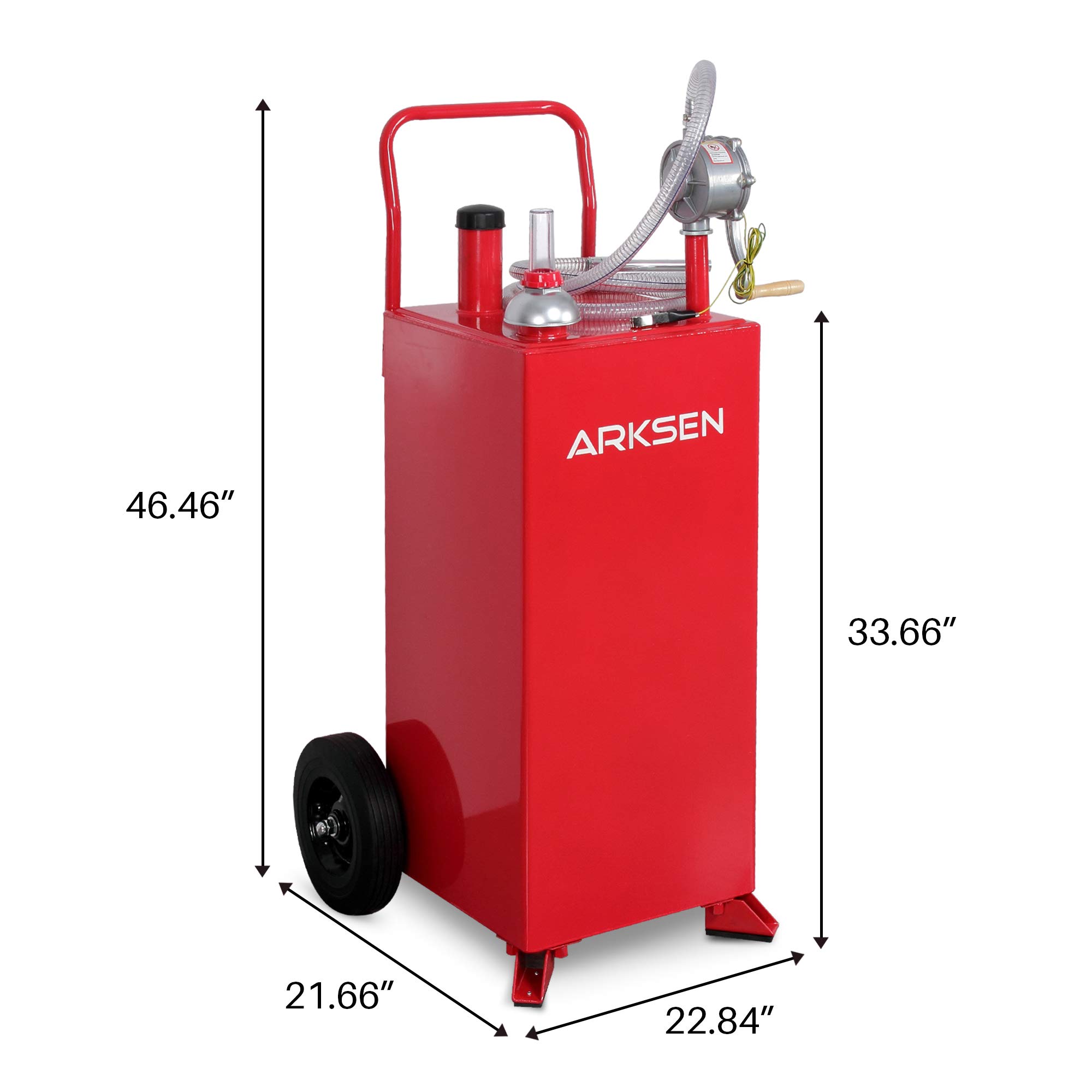 ARKSEN 30 Gallon Portable Gas Caddy Fuel Storage Tank Large Gasoline