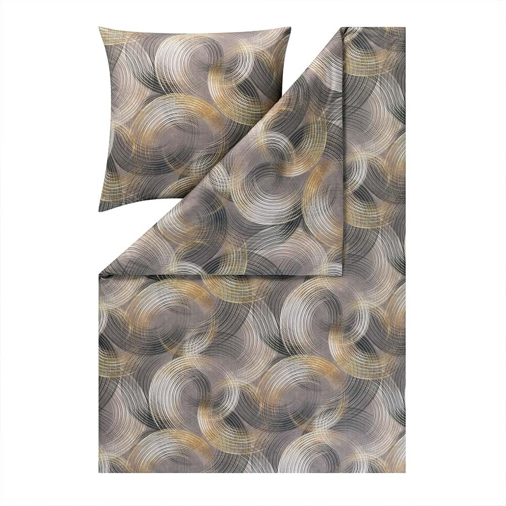 ESTELLA Bettwäsche Toni | anthrazit | 135x200 cm + 80x80 cm | bügelfreie Qualität | pflegeleicht & trocknerfest | ideale Vier-Jahreszeiten-Garnitur | 100% Baumwolle