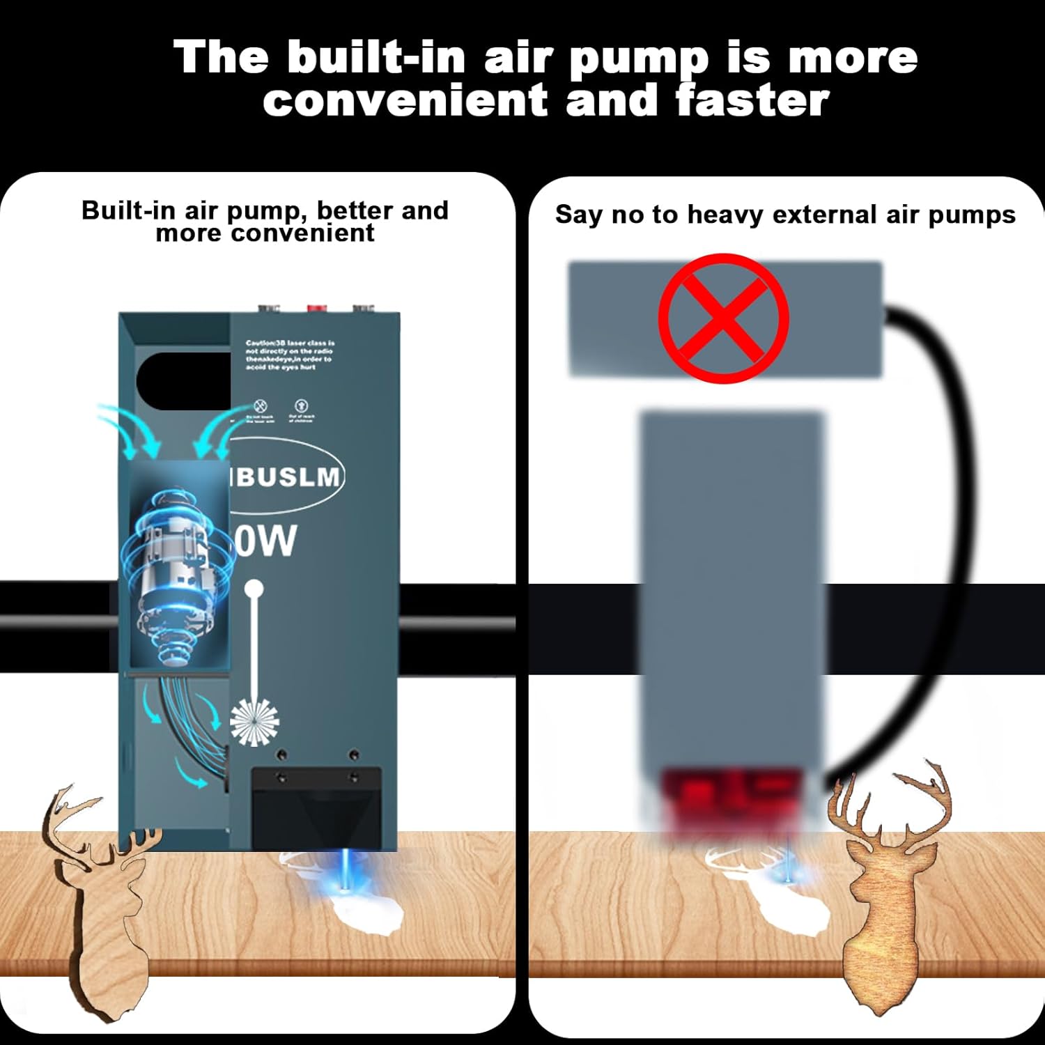 80W Laser Module Built-in Air Assist, 10W Output Power, Fixed-Focus, Built in FAC,Double Ultra-Fine Compressed Spot CNC Carving DIY Laser Masterfor Laser Cutter & Laser Engraver Machine 12V - Class 4