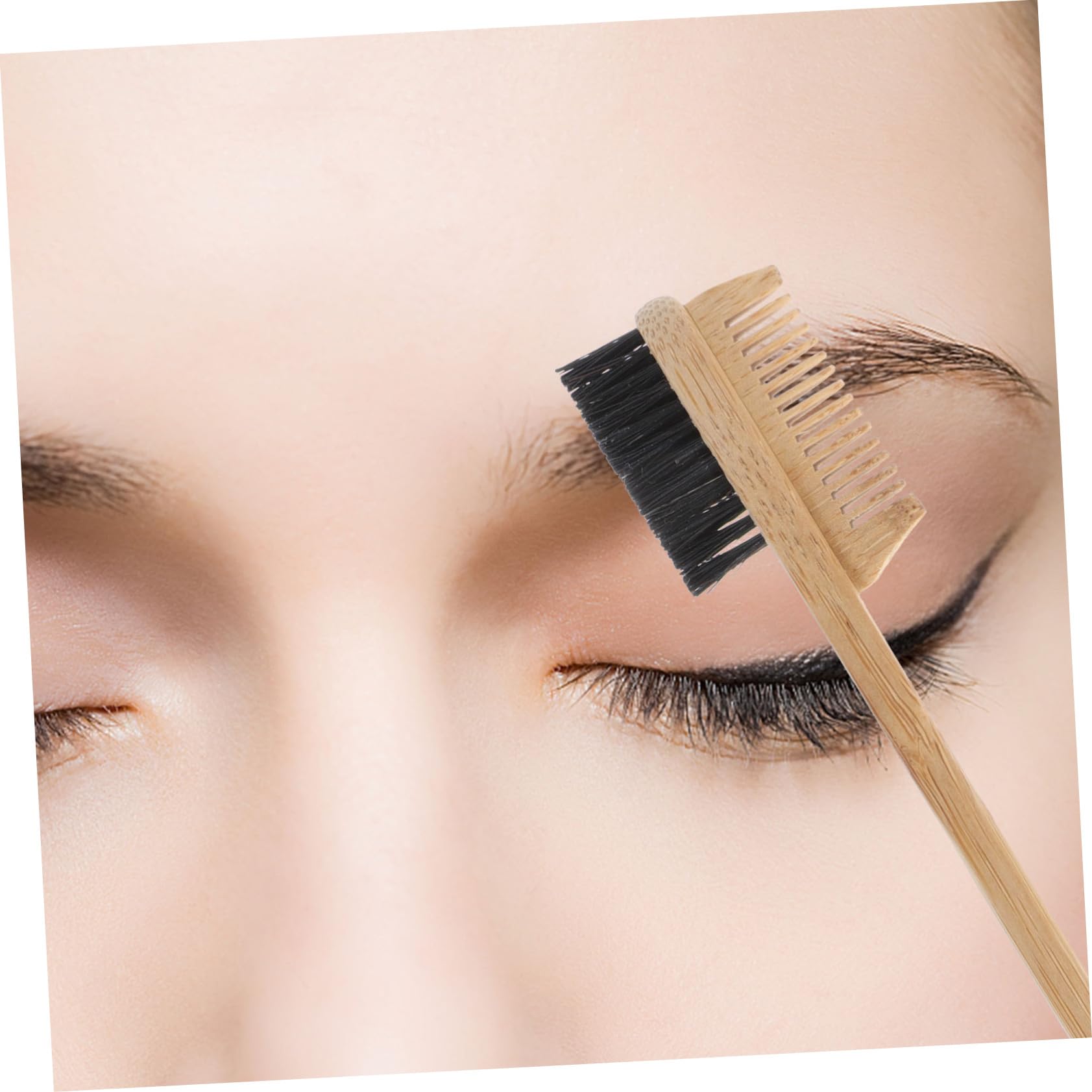 Didiseaon 1pc Bamboo Double Eyebrow Brush Makeup Brush Travel Wood Bamboo Make up