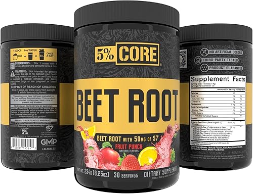 Miniatura 2 de 5% Nutrition Raíz de remolacha orgánica | Polvo de raíz de remolacha de óxido nítrico aditivo preentrenamiento | Extracto de 6000 mg | Vegano y Keto