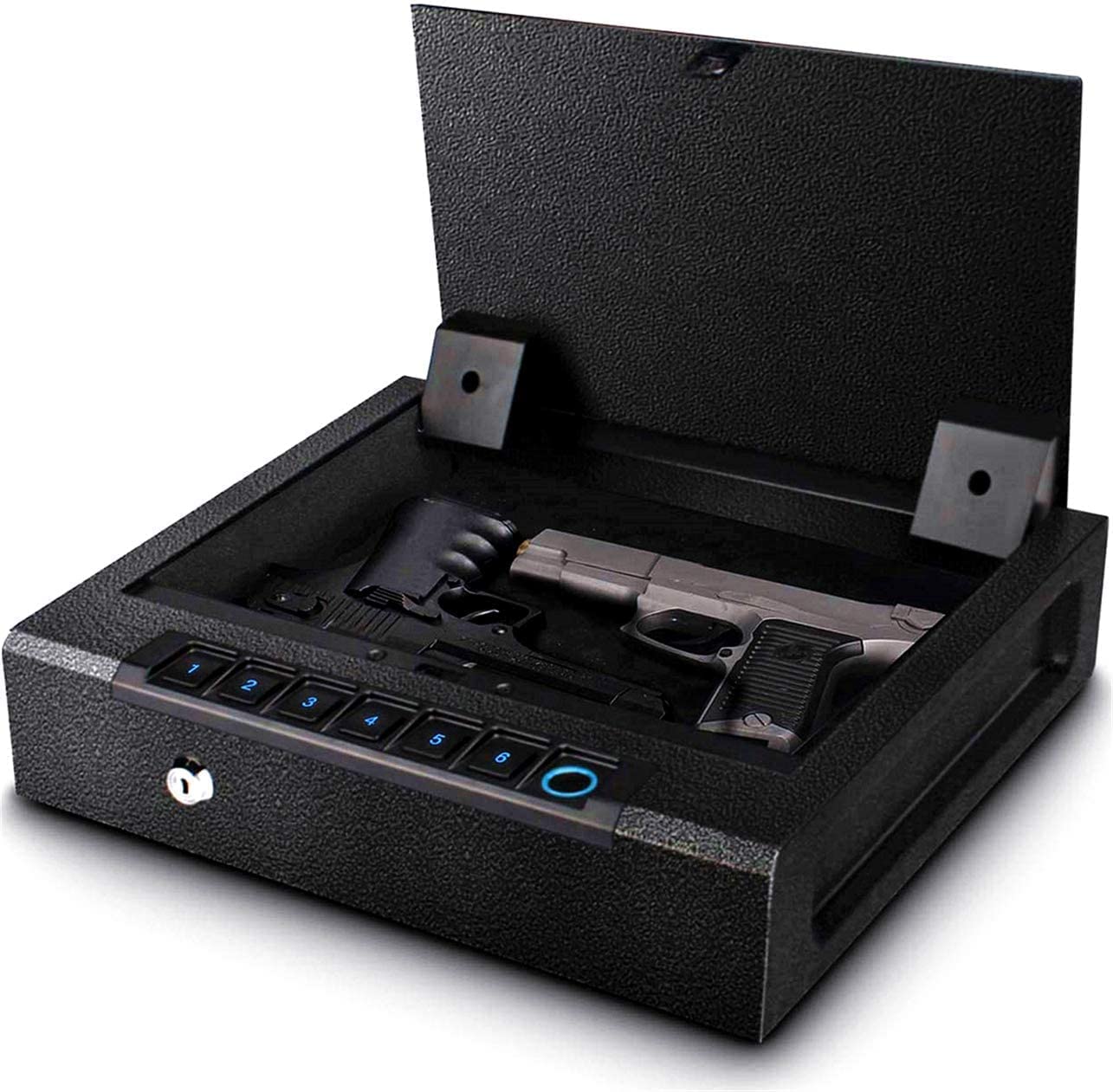 Cassaforte, Cassaforte Ignifuga Impermeabile Cassaforte per Armadietto Pistola Cassaforte, Accesso Rapido Cassaforte per Pistola Cassa per Armi da Fuoco per Casa - Tastiera/Accesso Chiave Aggiornata,