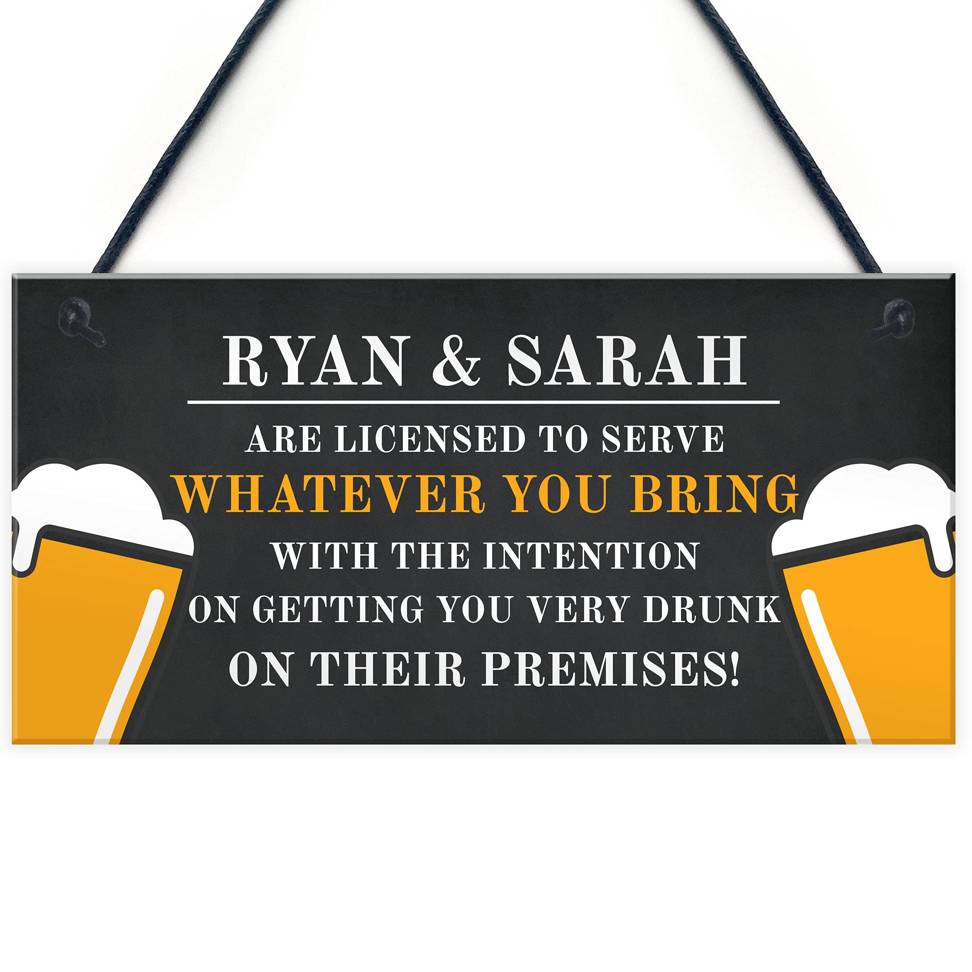 Funny Rude Personalised Bar Sign Hanging Man Cave Home Pub Bar Sign Alcohol Gift