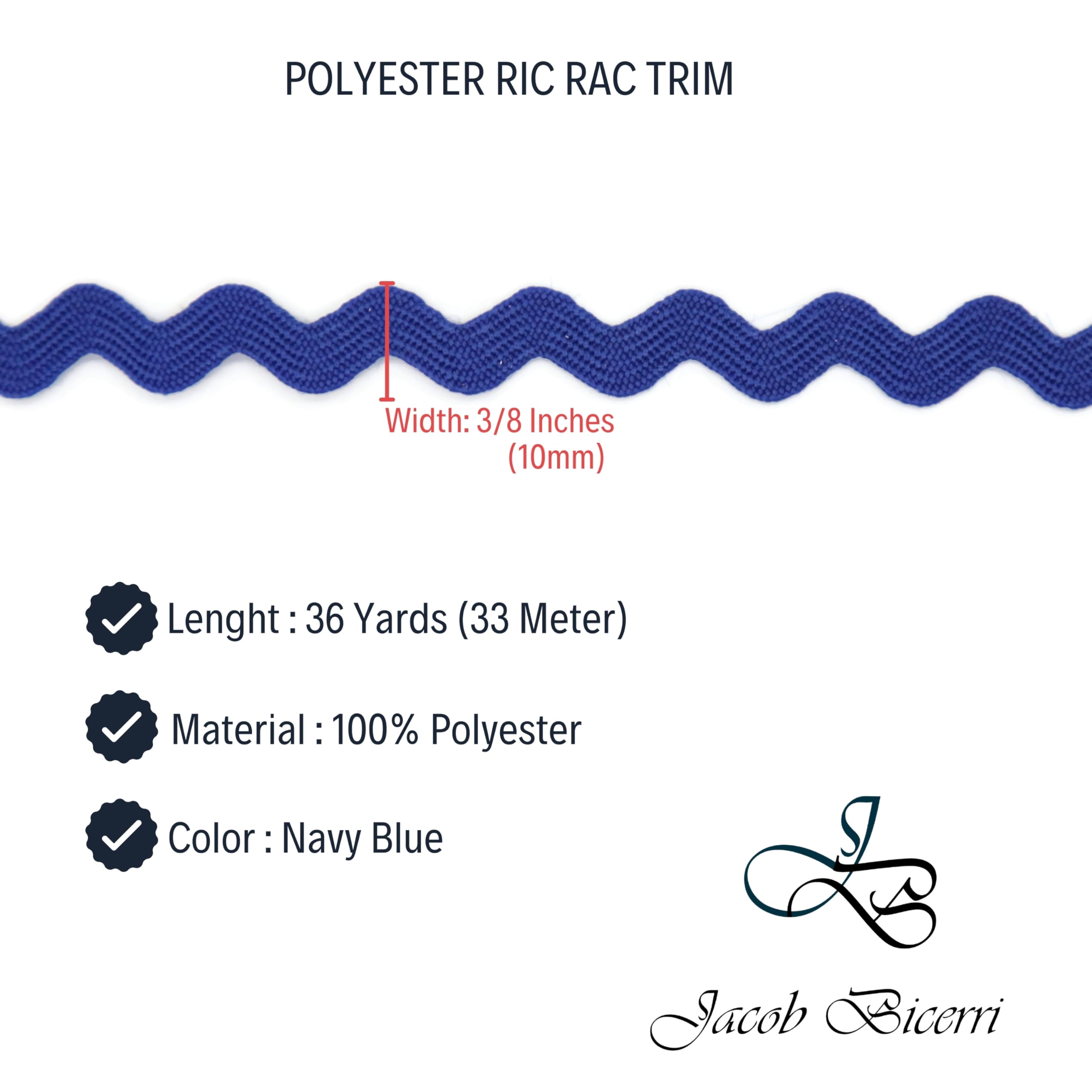 15 Yardas/lote Cinta De Terileno Multicolor 8mm Ric Rac Zig