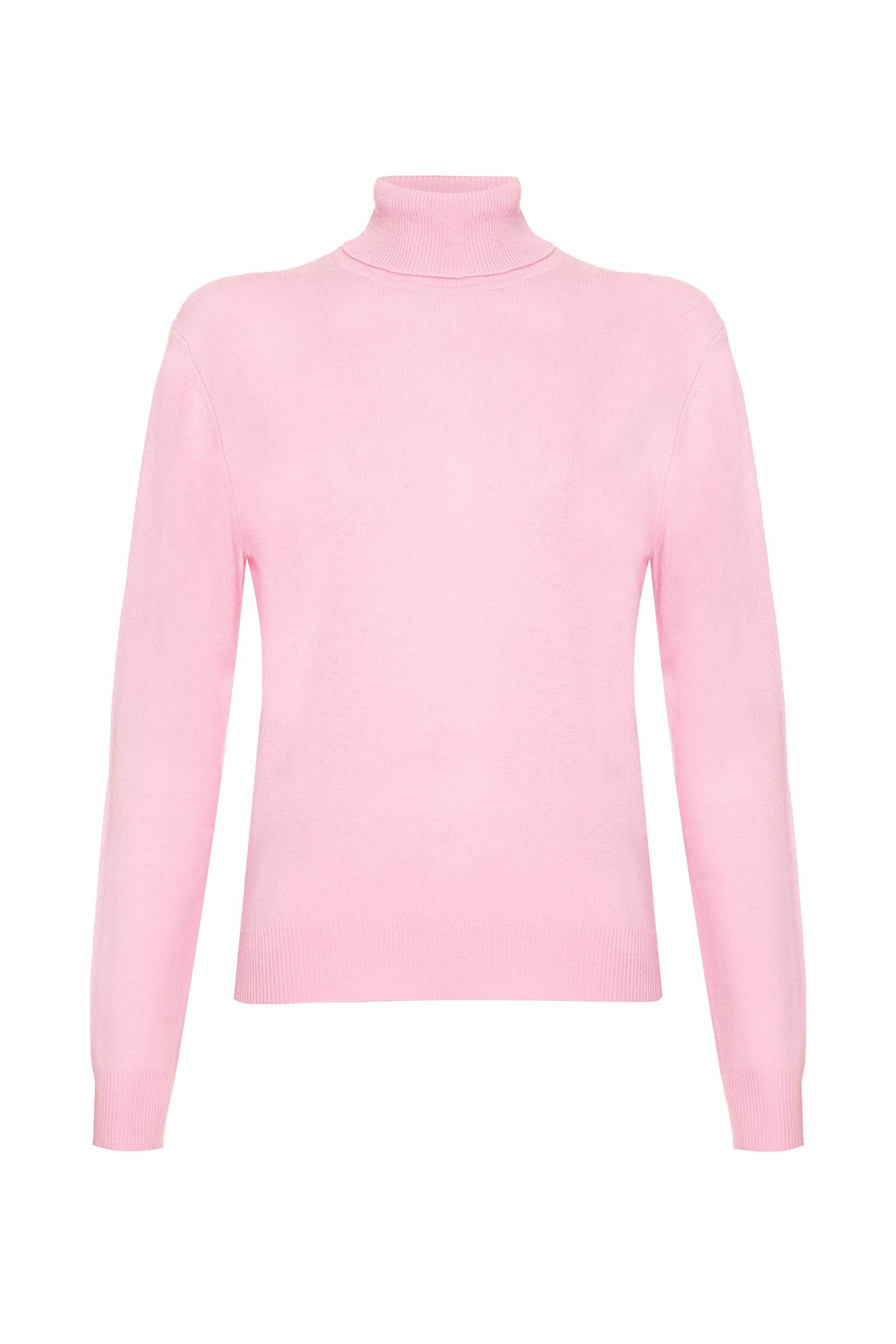 Lona Scott Women's Baby Pink Cashmere Polo Neck Jumper, 38